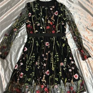 SHEIN mesh floral dress